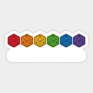 Roll with Pride (d20 dices) Sticker